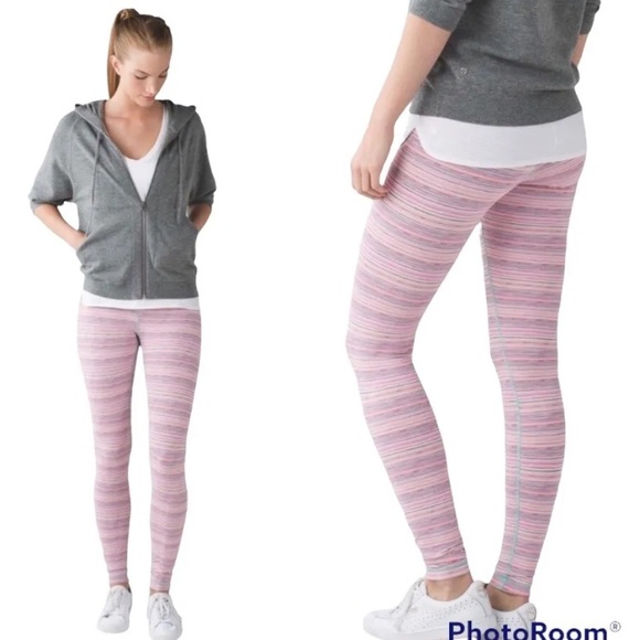 lululemon athletica Pants - Lululemon Legging Pant Wunder
Under Cyber Stripe Pink Mint Menthol 🌴
